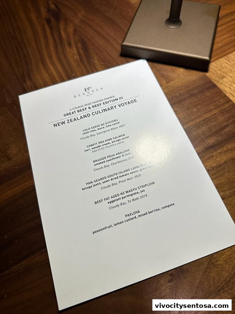 Menu page for Bedrock Origin - Steakhouse  Sentosa