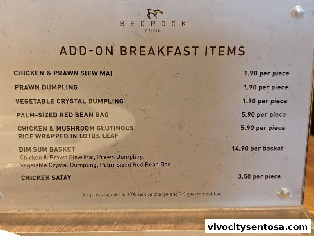 Menu page for Bedrock Origin - Steakhouse  Sentosa