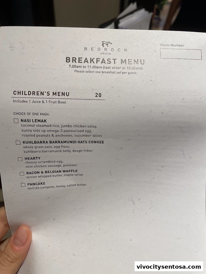 Menu page for Bedrock Origin - Steakhouse  Sentosa