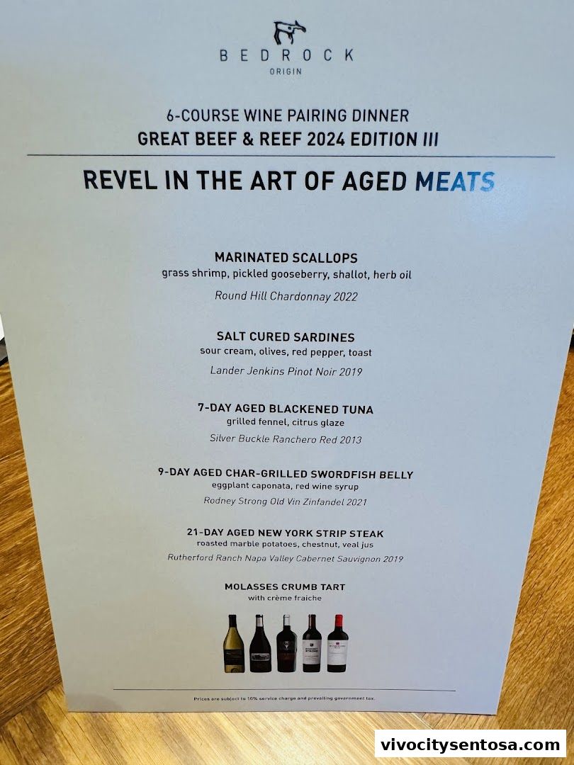 Menu page for Bedrock Origin - Steakhouse  Sentosa