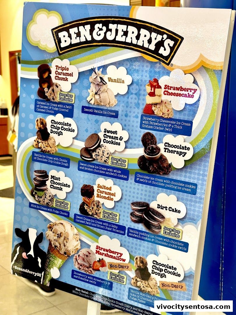 Menu page for Ben  Jerrys