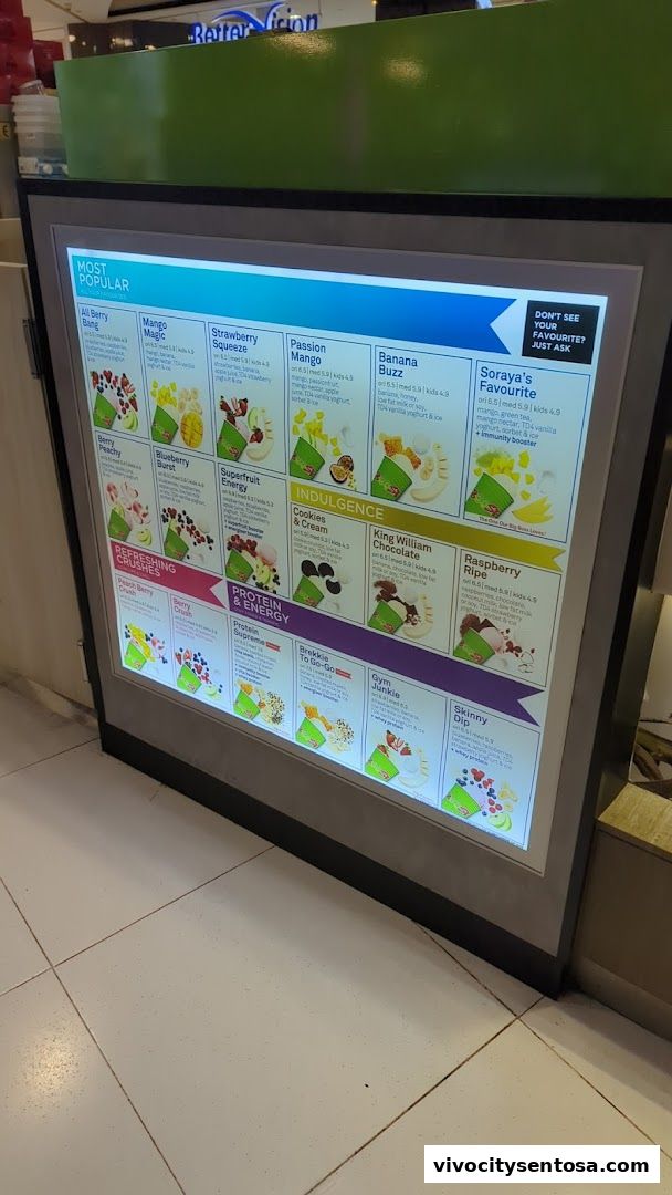 Menu page for Boost Juice  Vivocity