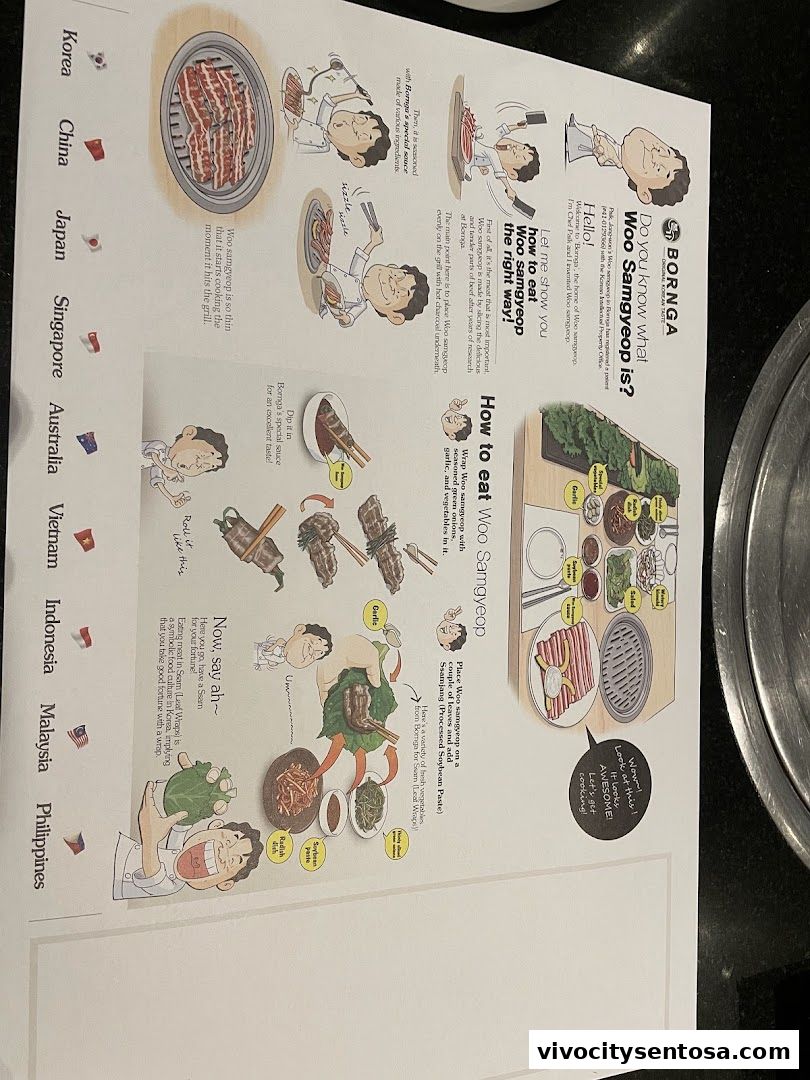 Menu page for Bornga Singapore  VivoCity