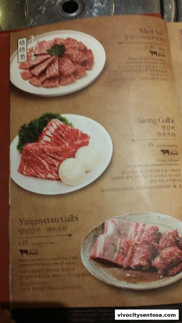 Menu page for Bornga Singapore  VivoCity