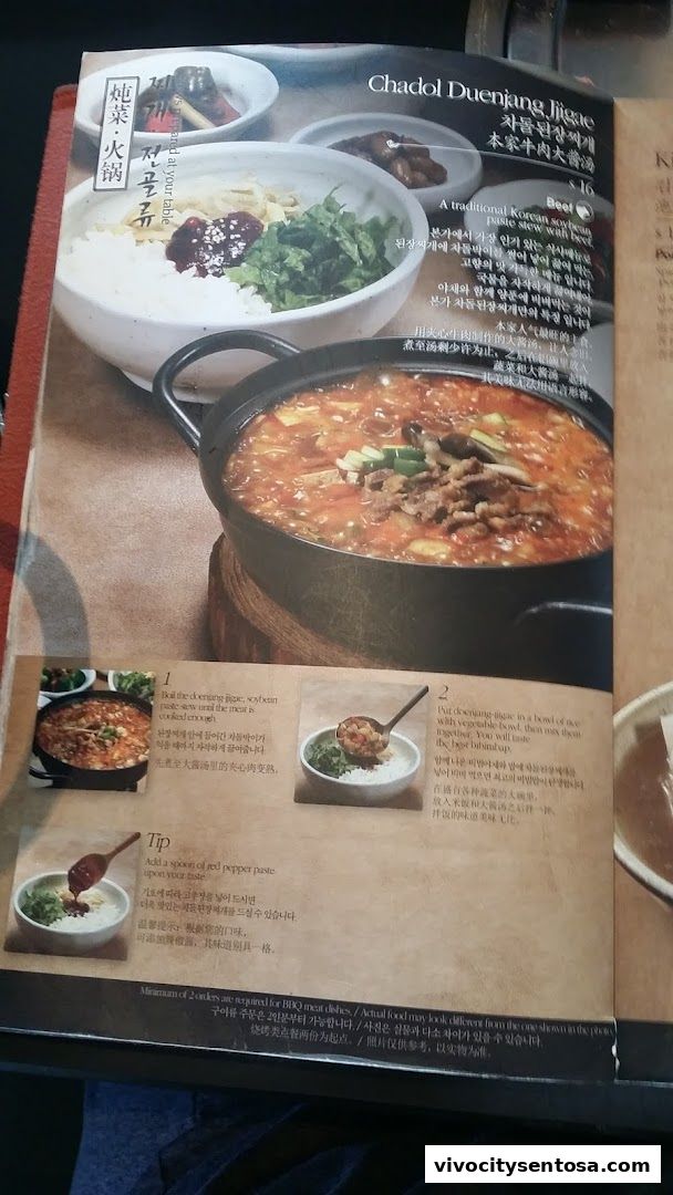 Menu page for Bornga Singapore  VivoCity