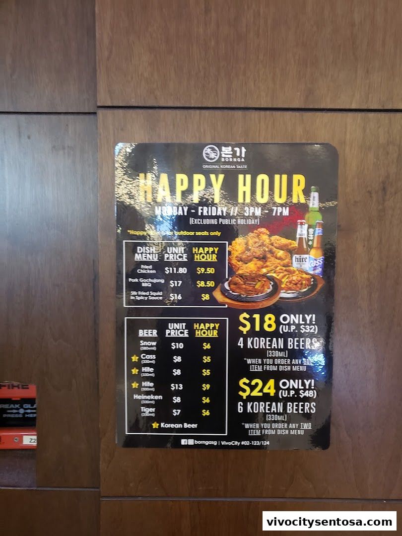 Menu page for Bornga Singapore  VivoCity