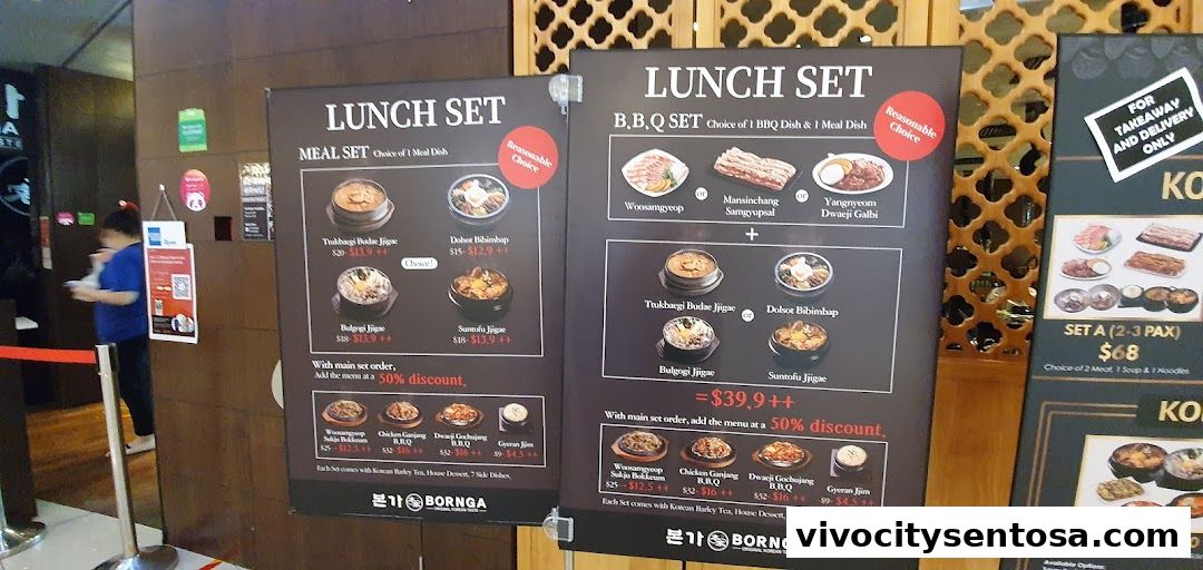 Menu page for Bornga Singapore  VivoCity