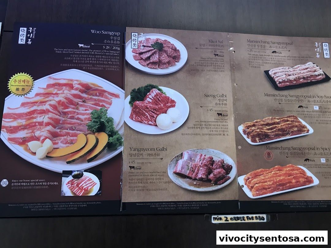 Menu page for Bornga Singapore  VivoCity