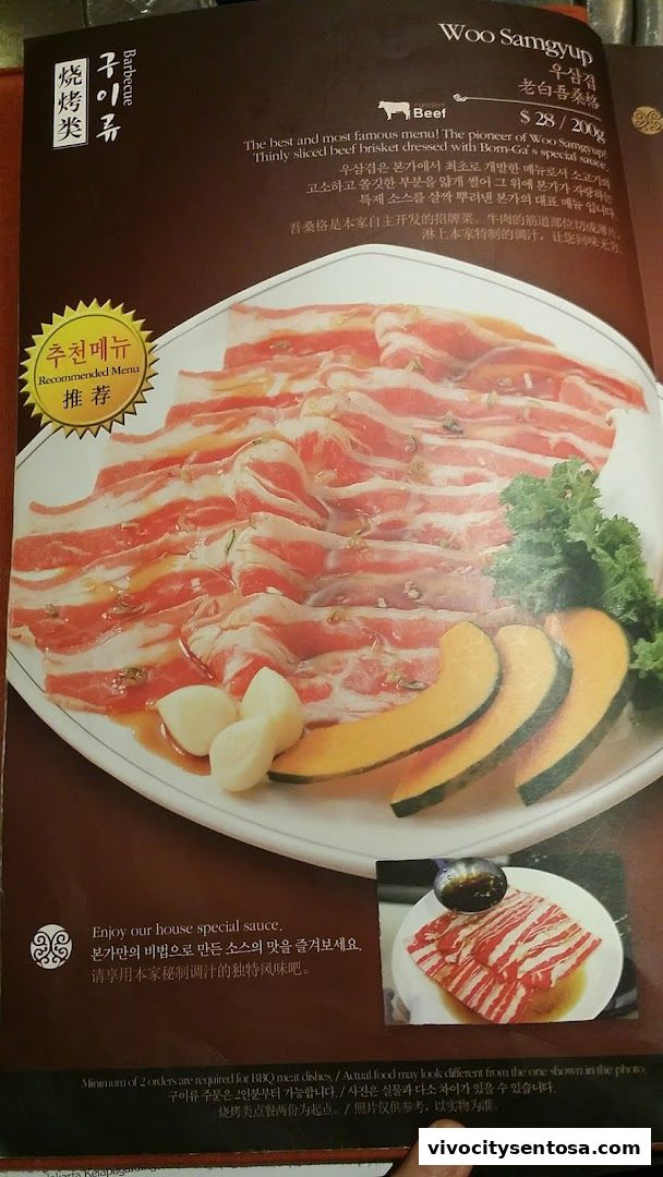 Menu page for Bornga Singapore  VivoCity