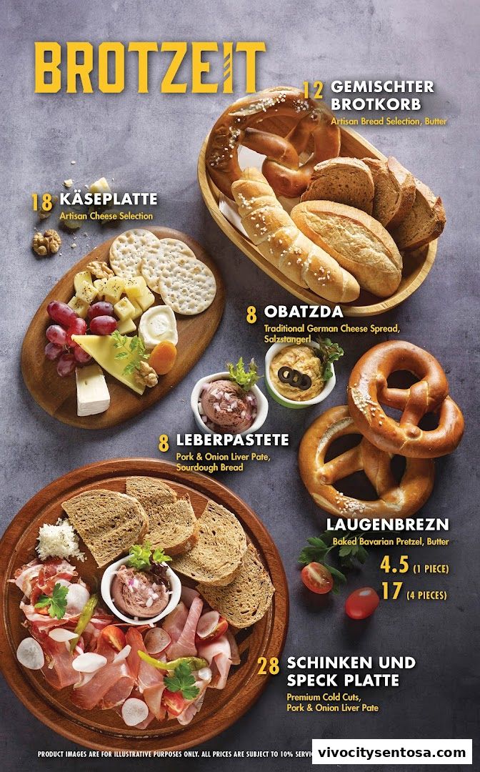 Menu page for Brotzeit German Beer Bar and Restaurant - VivoCity