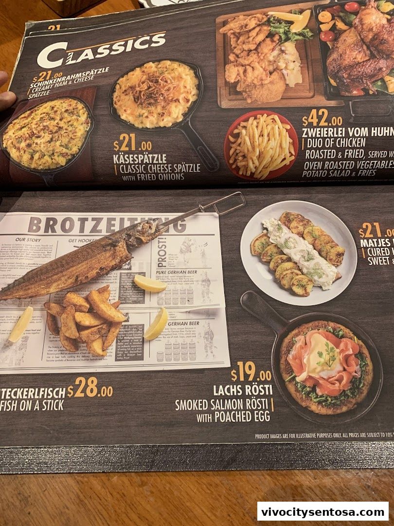 Menu page for Brotzeit German Beer Bar and Restaurant - VivoCity