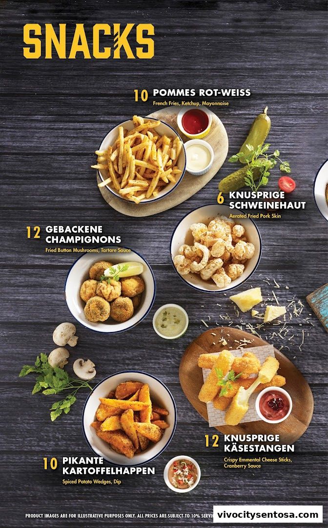 Menu page for Brotzeit German Beer Bar and Restaurant - VivoCity