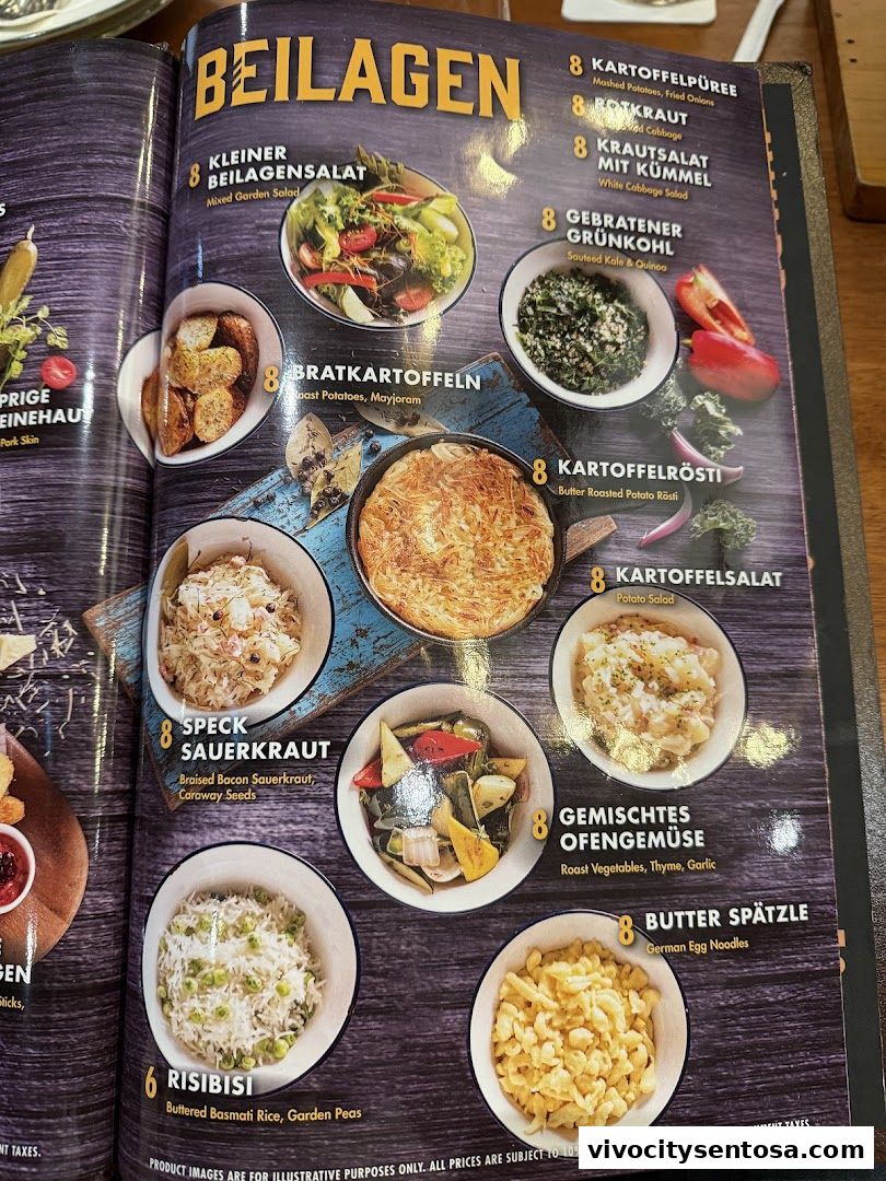 Menu page for Brotzeit German Beer Bar and Restaurant - VivoCity