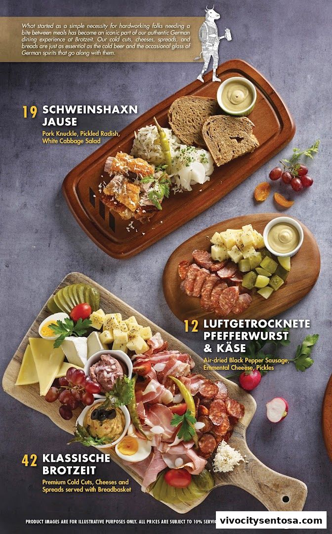 Menu page for Brotzeit German Beer Bar and Restaurant - VivoCity