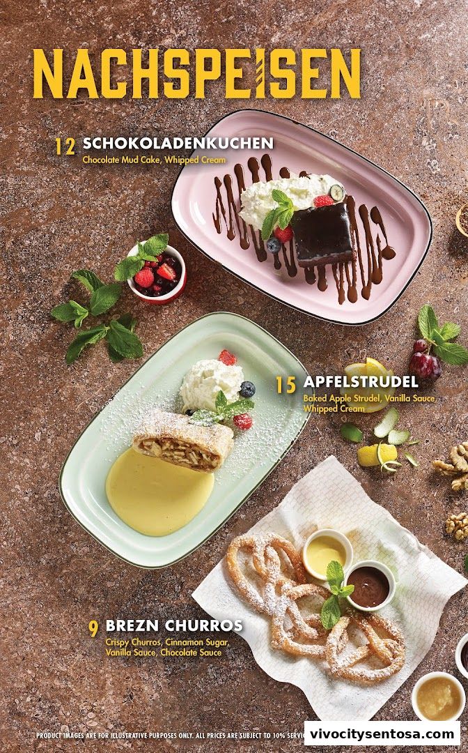 Menu page for Brotzeit German Beer Bar and Restaurant - VivoCity