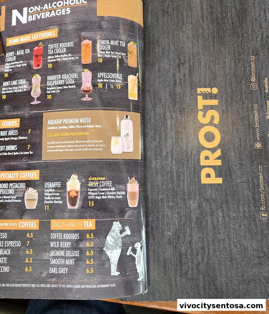 Menu page for Brotzeit German Beer Bar and Restaurant - VivoCity