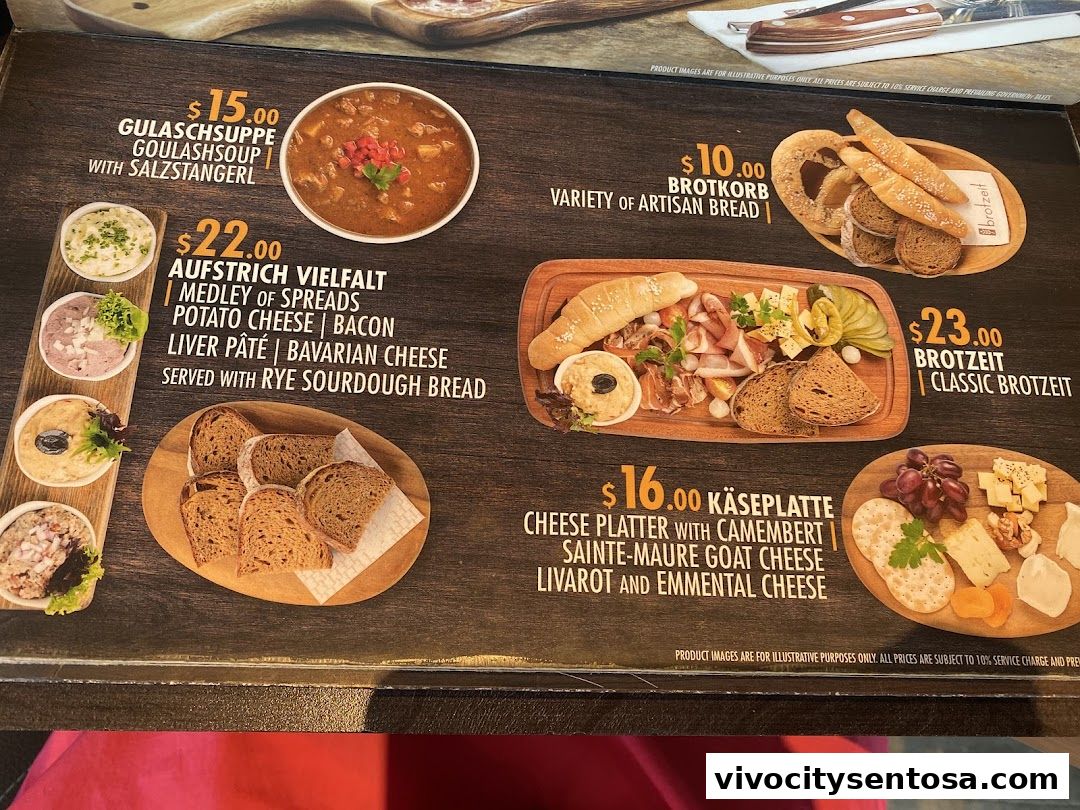 Menu page for Brotzeit German Beer Bar and Restaurant - VivoCity