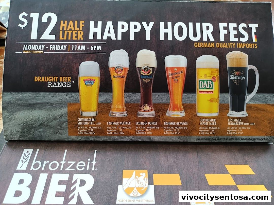 Menu page for Brotzeit German Beer Bar and Restaurant - VivoCity