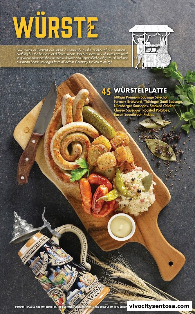 Menu page for Brotzeit German Beer Bar and Restaurant - VivoCity