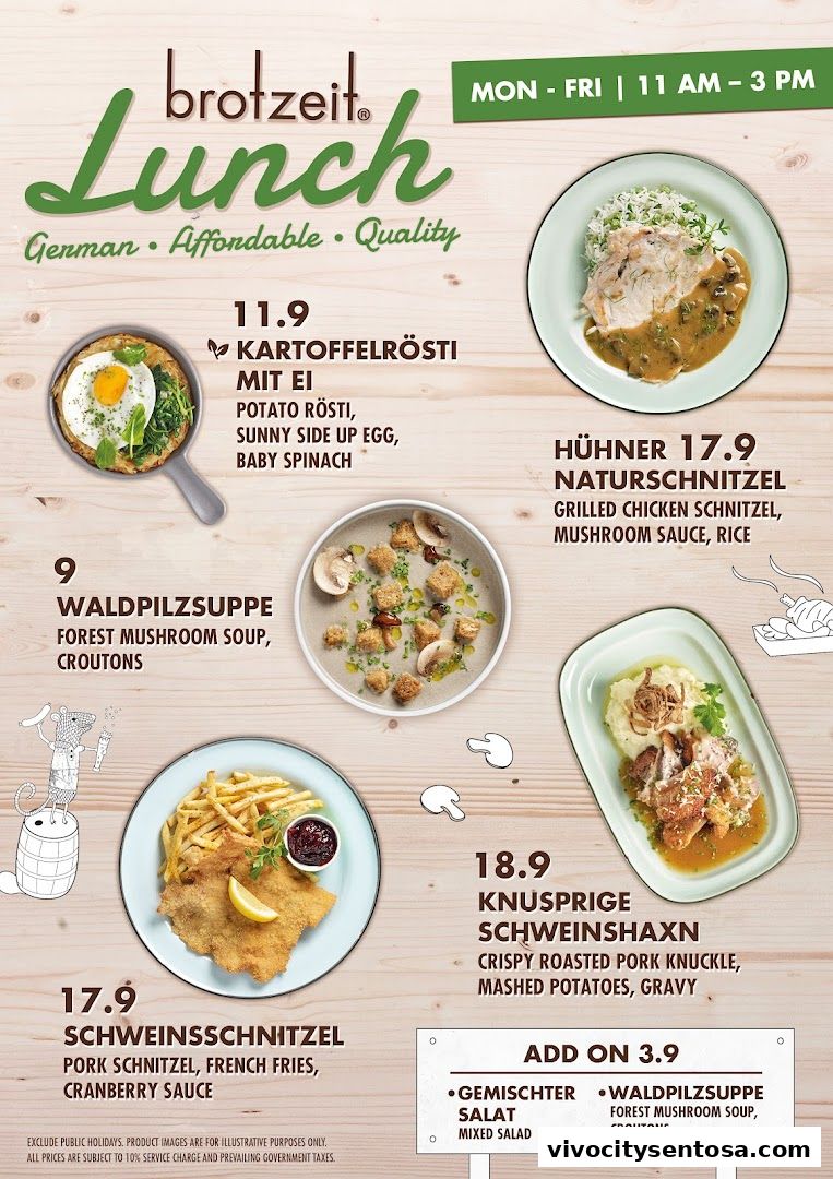Menu page for Brotzeit German Beer Bar and Restaurant - VivoCity