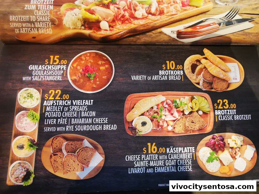 Menu page for Brotzeit German Beer Bar and Restaurant - VivoCity