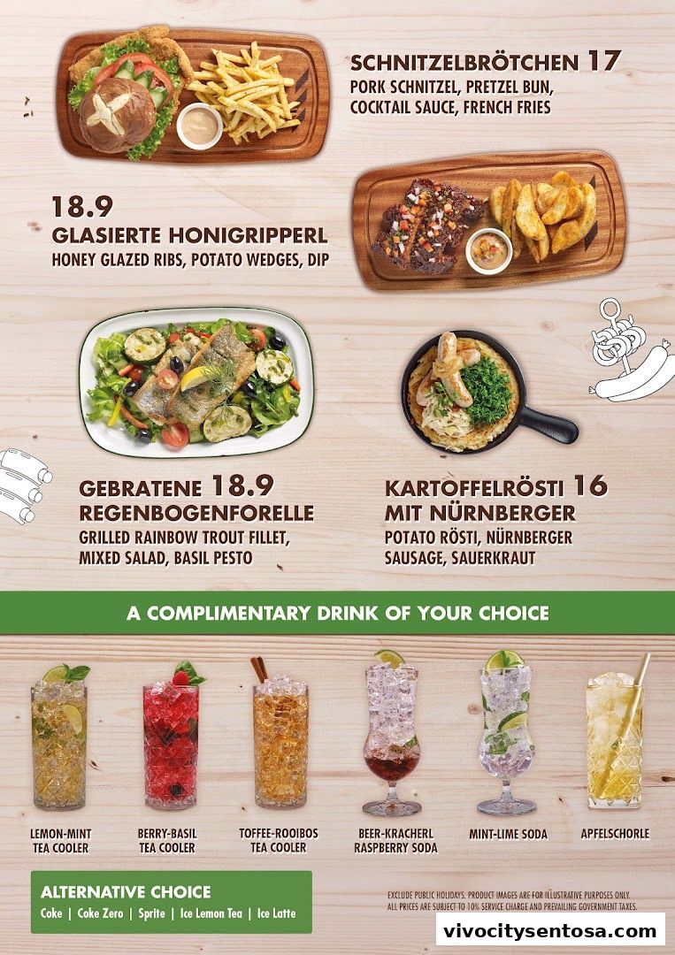 Menu page for Brotzeit German Beer Bar and Restaurant - VivoCity