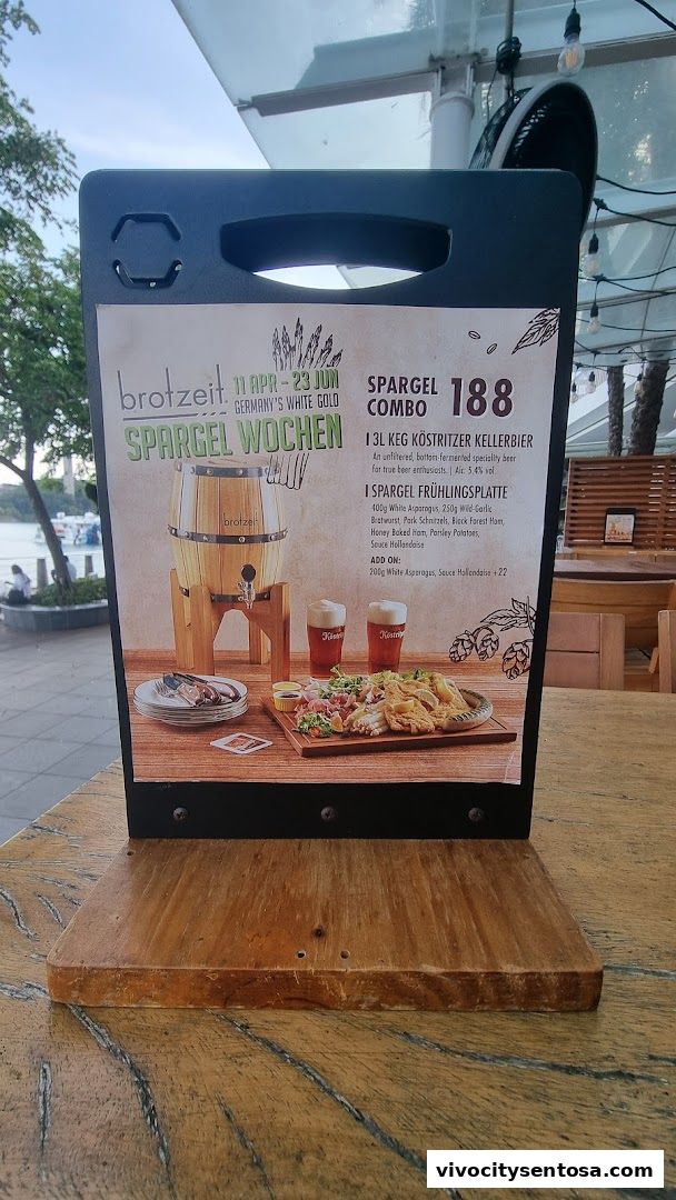 Menu page for Brotzeit German Beer Bar and Restaurant - VivoCity