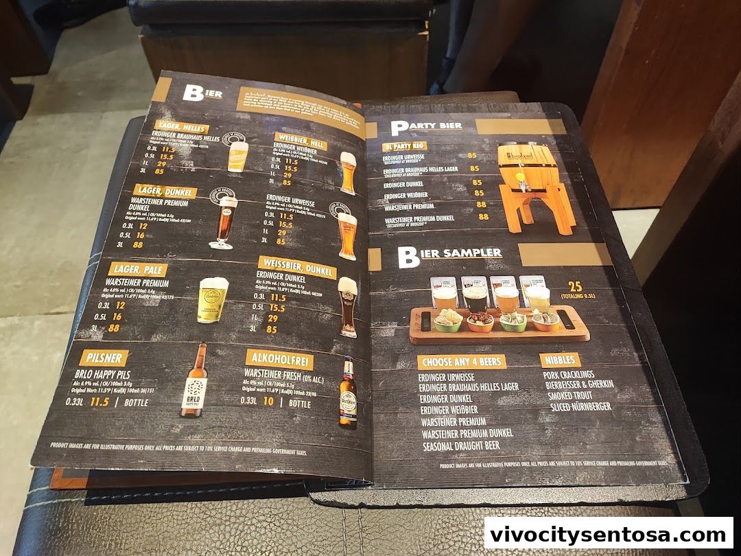 Menu page for Brotzeit German Beer Bar and Restaurant - VivoCity