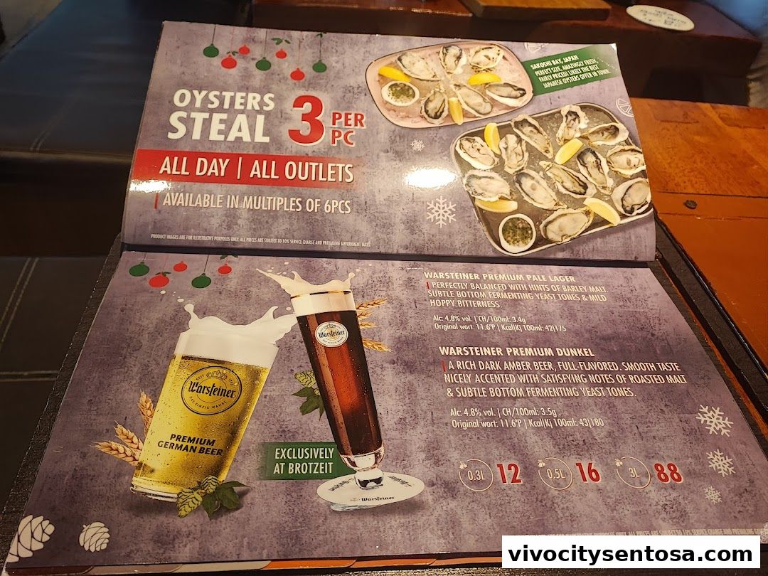Menu page for Brotzeit German Beer Bar and Restaurant - VivoCity