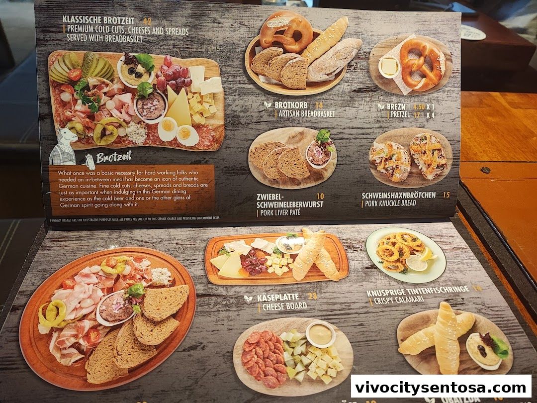 Menu page for Brotzeit German Beer Bar and Restaurant - VivoCity
