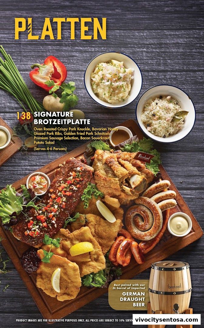 Menu page for Brotzeit German Beer Bar and Restaurant - VivoCity