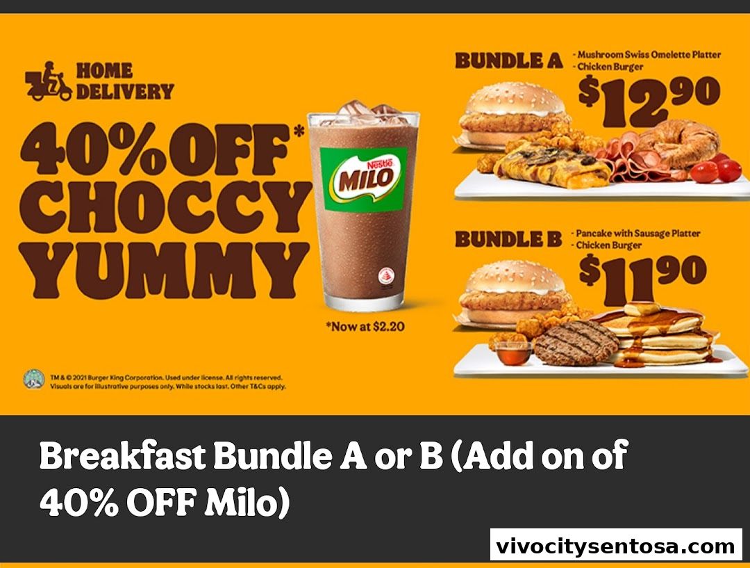 Menu page for Burger King VivoCity