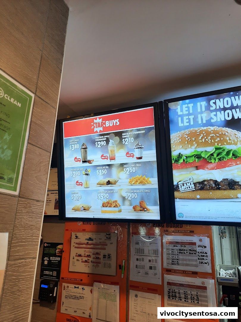 Menu page for Burger King VivoCity
