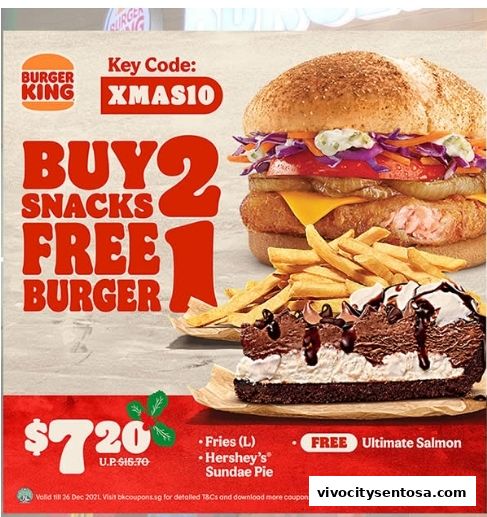 Menu page for Burger King VivoCity