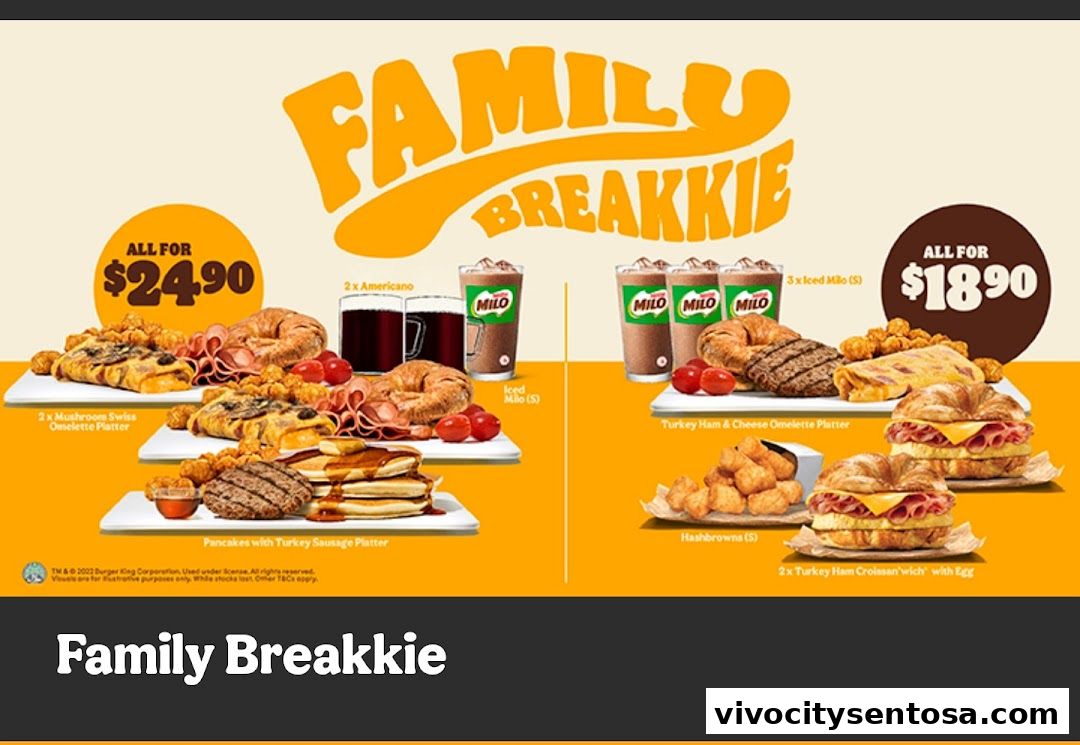 Menu page for Burger King VivoCity