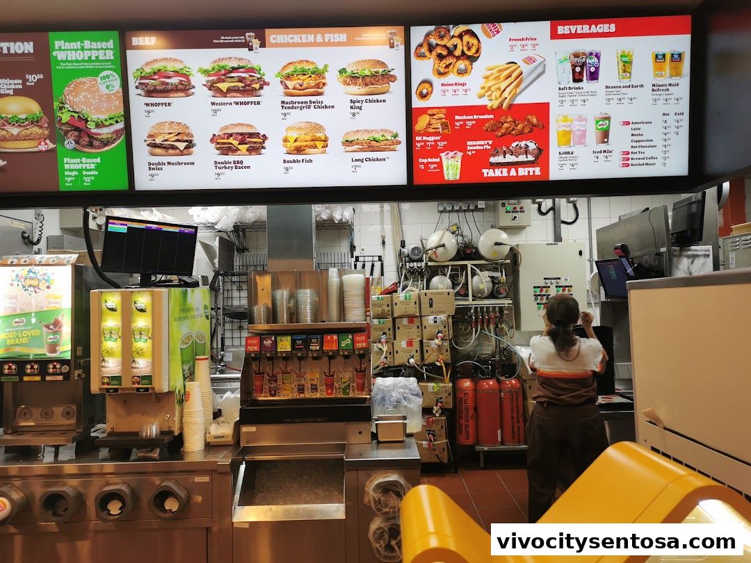 Menu page for Burger King VivoCity