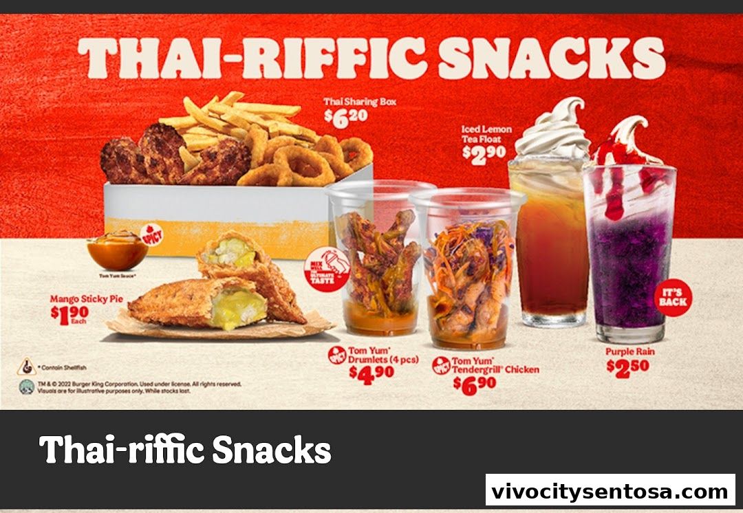 Menu page for Burger King VivoCity