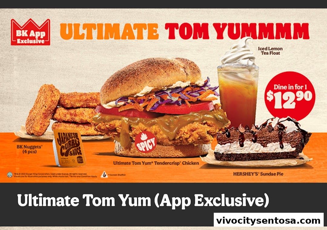 Menu page for Burger King VivoCity
