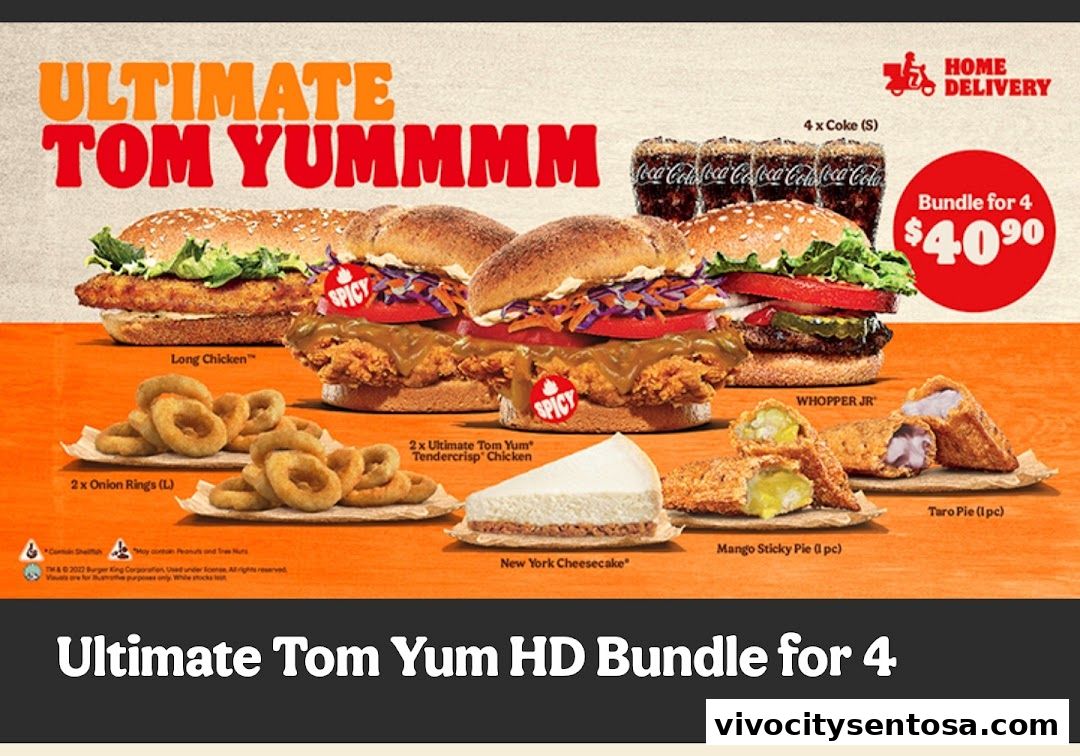 Menu page for Burger King VivoCity