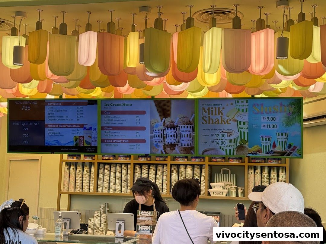 Menu page for Carnival Ice Cream Singapore - 36 Flavours, Fresh Italian Ice Cream