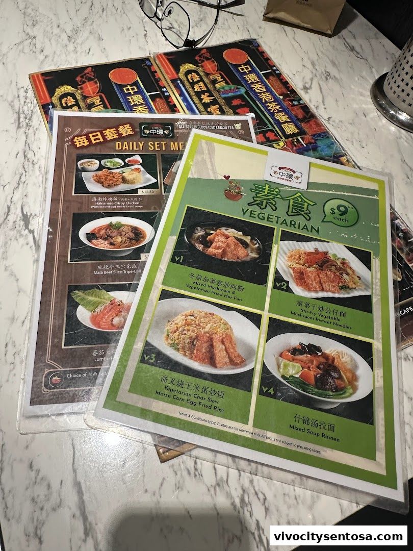 Menu page for Central Hong Kong Café