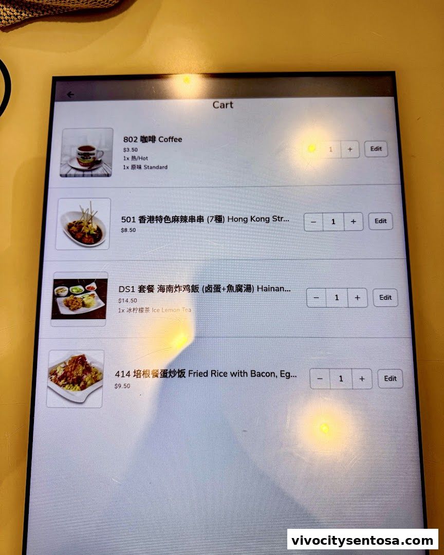 Menu page for Central Hong Kong Café