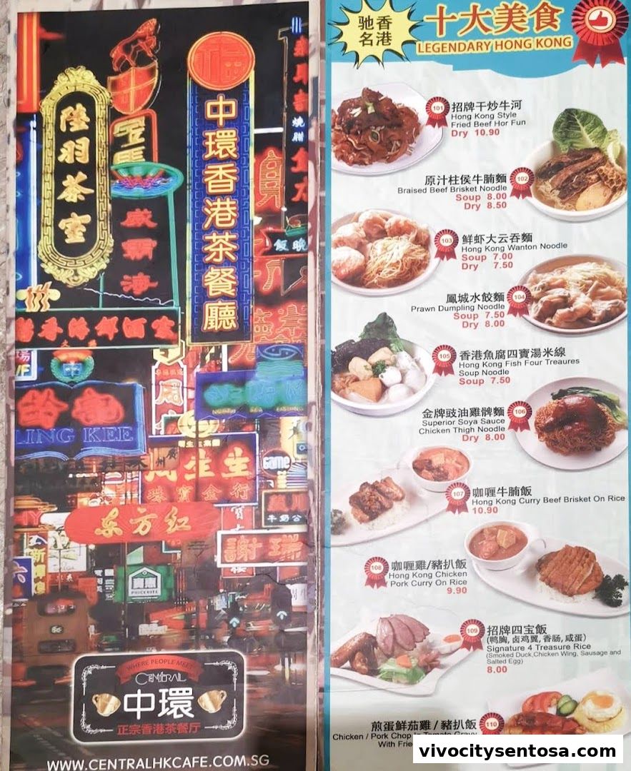 Menu page for Central Hong Kong Café