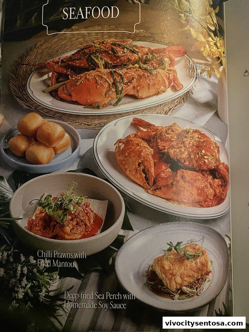 Menu page for Chatterbox Café Resorts World Sentosa