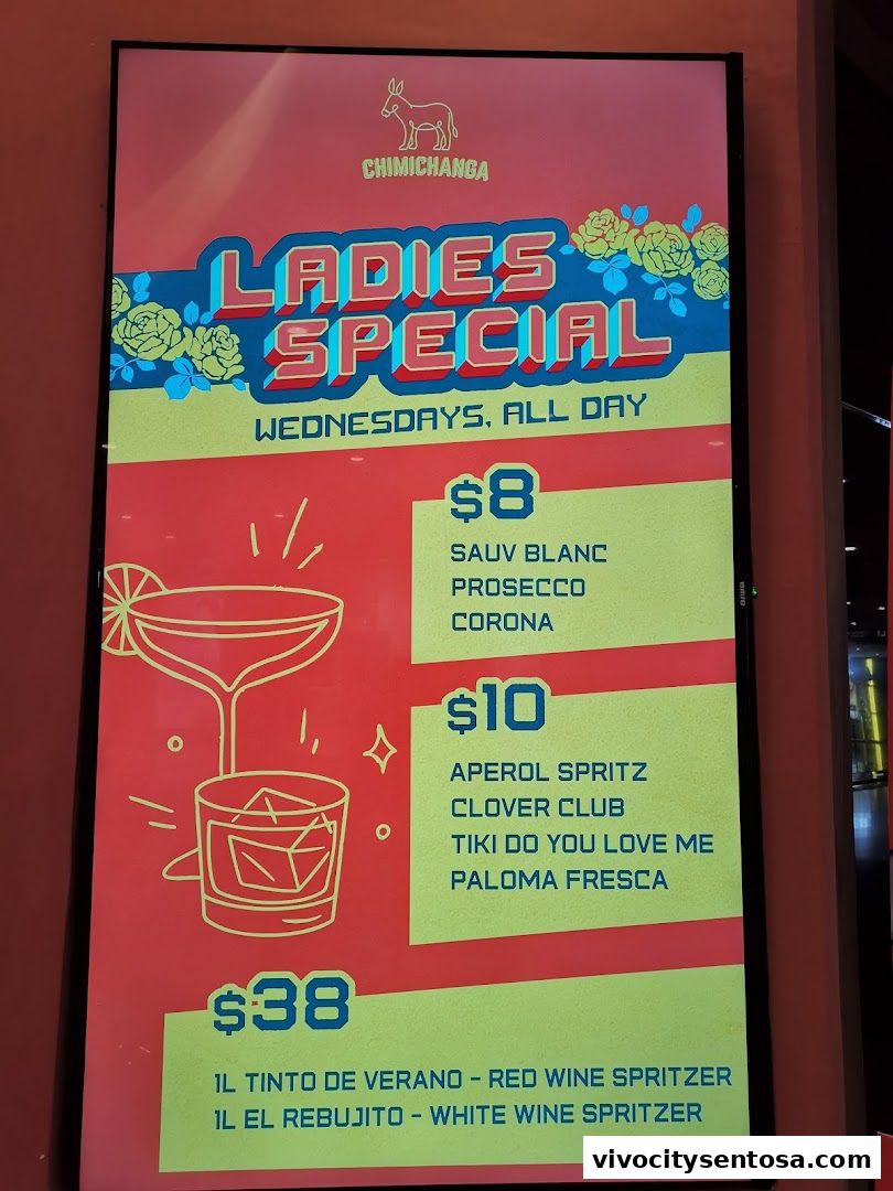 Menu page for Chimichanga VivoCity