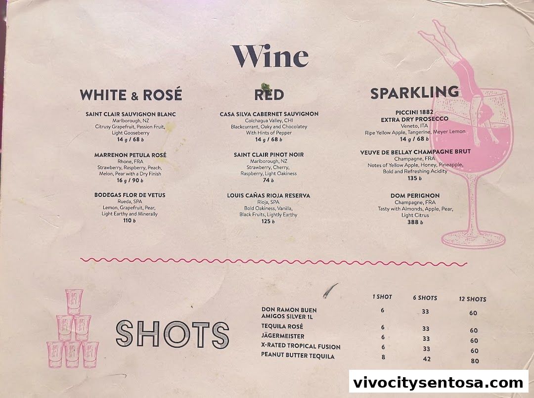 Menu page for Chimichanga VivoCity