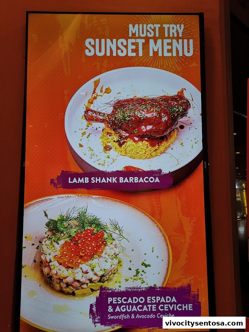 Menu page for Chimichanga VivoCity