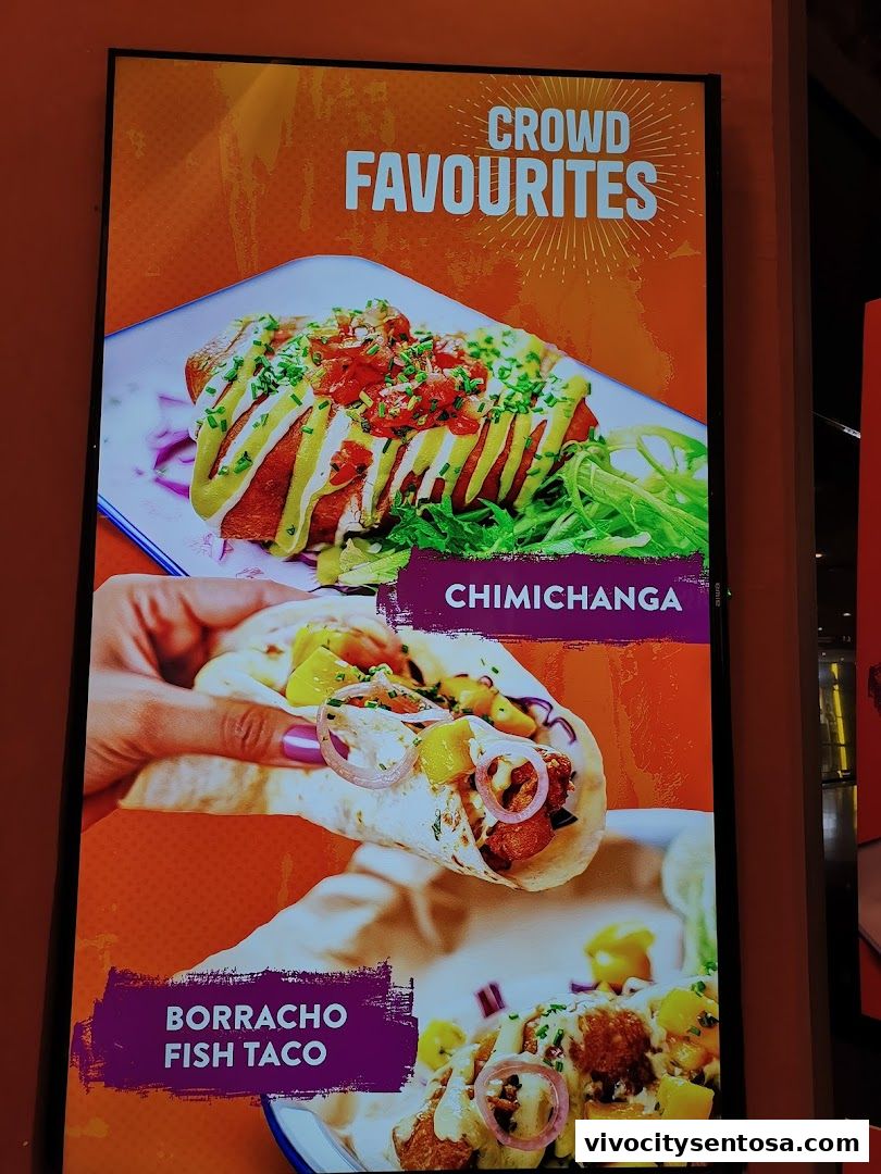 Menu page for Chimichanga VivoCity