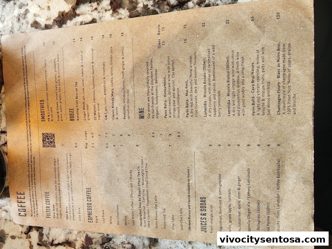 Menu page for Common Man Coffee Roasters - Quayside Isle