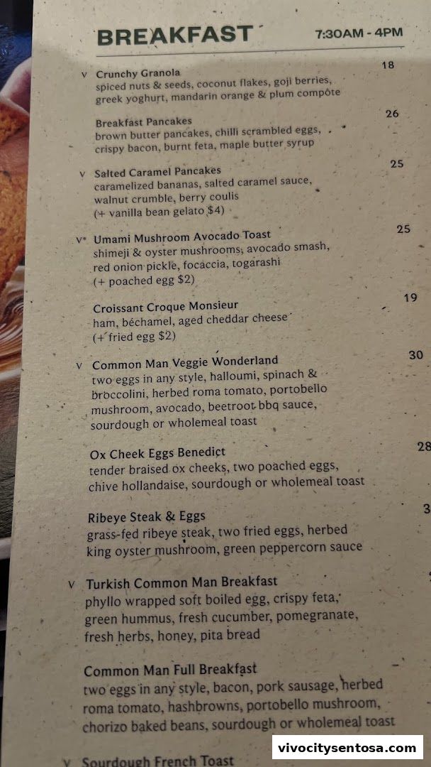 Menu page for Common Man Coffee Roasters - Quayside Isle